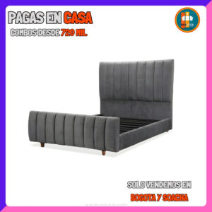 BASE CAMA CON PIECERO PERSONALIZABLE – Base Dividida + Espaldar + Piecero| Medida 140×190 (Doble)