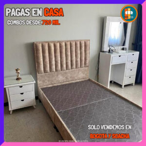 BASE CAMA PERSONALIZABLE – Base Dividida + Espaldar | Medida 140x190 (Doble)