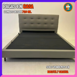 BASE CAMA PERSONALIZABLE – Base Dividida + Espaldar | Medida 140x190 (Doble)