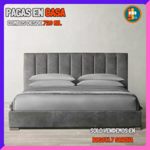 BASE CAMA PERSONALIZABLE – Base Dividida + Espaldar | Medida 140x190 (Doble)