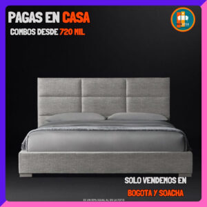 BASE CAMA PERSONALIZABLE – Base Dividida + Espaldar | Medida 140x190 (Doble)