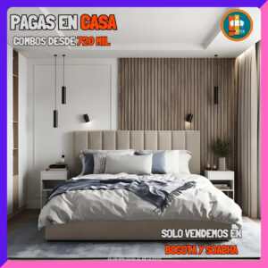 BASE CAMA PERSONALIZABLE – Base Dividida + Espaldar | Medida 140x190 (Doble)
