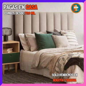 BASE CAMA PERSONALIZABLE – Base Dividida + Espaldar | Medida 140x190 (Doble)