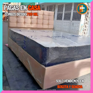 BASE CAMA PERSONALIZABLE – Base Dividida + Espaldar | Medida 140x190 (Doble)