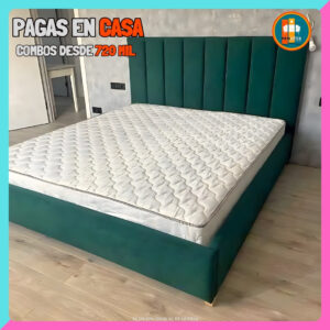 BASE CAMA PERSONALIZABLE – Base Dividida + Espaldar | Medida 140x190 (Doble)
