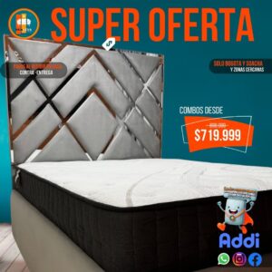 Base Cama con Espejo / Vidrio 140×190 (Doble) Personalizable