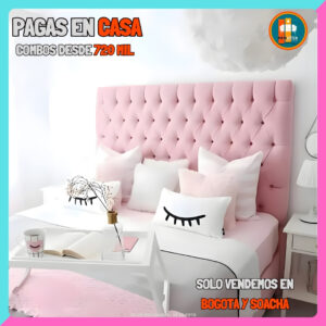 BASE CAMA PERSONALIZABLE – Base Dividida + Espaldar | Medida 140x190 (Doble)