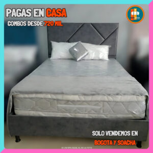 BASE CAMA PERSONALIZABLE – Base Dividida + Espaldar | Medida 140x190 (Doble)
