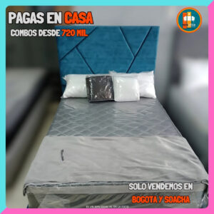 BASE CAMA PERSONALIZABLE – Base Dividida + Espaldar | Medida 140x190 (Doble)