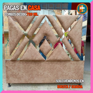 Base Cama con Espejo / Vidrio 140×190 (Doble) Personalizable