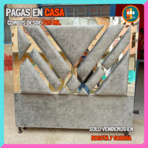 Base Cama con Espejo / Vidrio 140×190 (Doble) Personalizable