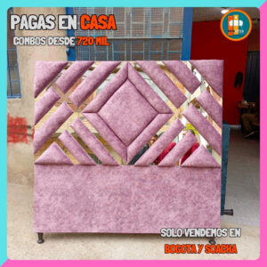 Base Cama con Espejo / Vidrio 140×190 (Doble) Personalizable