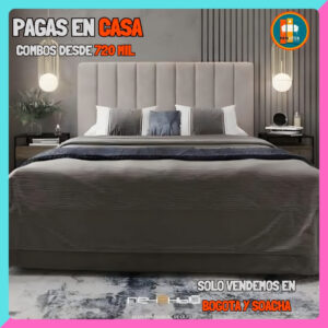 BASE CAMA PERSONALIZABLE – Base Dividida + Espaldar | Medida 140x190 (Doble)