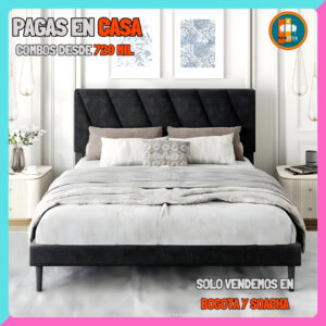 BASE CAMA PERSONALIZABLE – Base Dividida + Espaldar | Medida 140x190 (Doble)