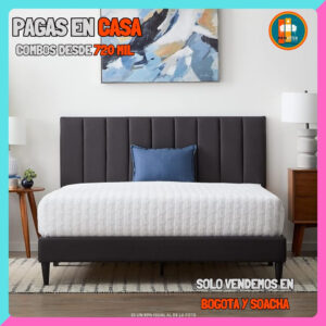 BASE CAMA PERSONALIZABLE – Base Dividida + Espaldar | Medida 140x190 (Doble)