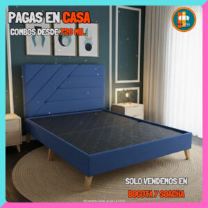BASE CAMA PERSONALIZABLE – Base Dividida + Espaldar | Medida 140x190 (Doble)