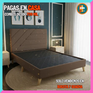 BASE CAMA PERSONALIZABLE – Base Dividida + Espaldar | Medida 140x190 (Doble)