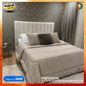 COMBO BÁSICO EN REMATE – Base Dividida + Espaldar + Colchón Semi Ortopédico 25 cm | Medida 140x190 (Doble)