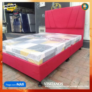 COMBO BÁSICO EN REMATE – Base Dividida + Espaldar + Colchón Semi Ortopédico 25 cm | Medida 140×190 (Doble)