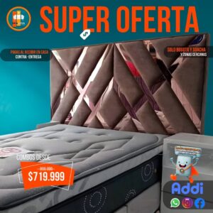 Base Cama con Espejo / Vidrio 140×190 (Doble) Personalizable