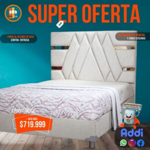 Base Cama con Espejo / Vidrio 140×190 (Doble) Personalizable
