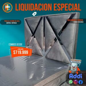 Base Cama con Espejo / Vidrio 140×190 (Doble) Personalizable