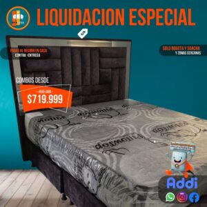 Base Cama con Espejo / Vidrio 140×190 (Doble) Personalizable